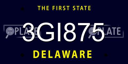 3GI875 Delaware License Plate