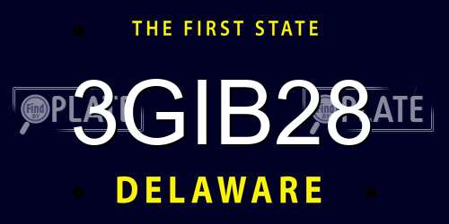 3GIB28 Delaware License Plate