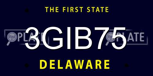 3GIB75 Delaware License Plate