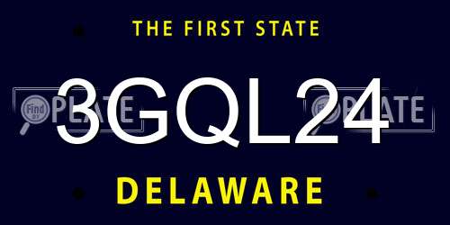 3GQL24 Delaware License Plate
