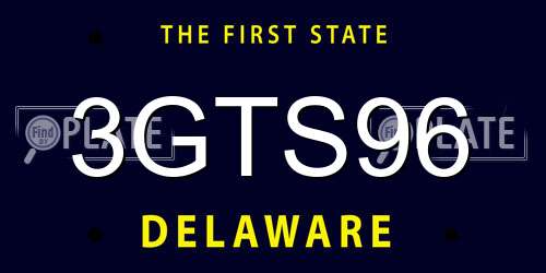 3GTS96 Delaware License Plate