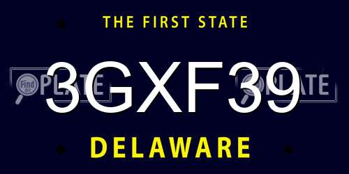 3GXF39 Delaware License Plate