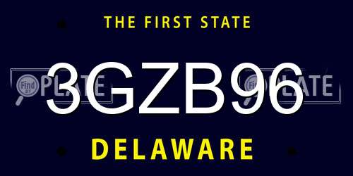3GZB96 Delaware License Plate