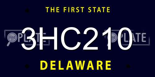 3HC210 Delaware License Plate