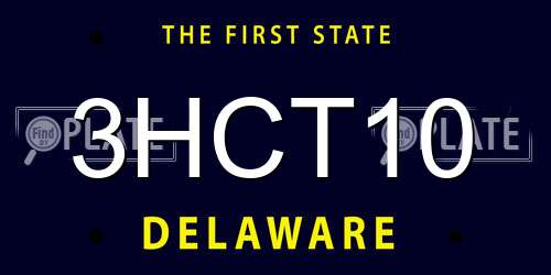 3HCT10 Delaware License Plate