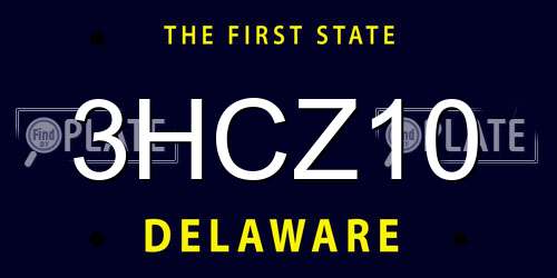 3HCZ10 Delaware License Plate