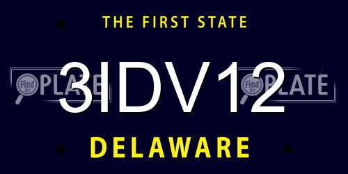 3IDV12 Delaware License Plate