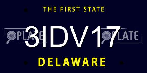 3IDV17 Delaware License Plate
