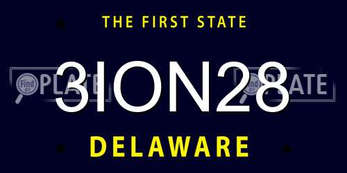 3ION28 Delaware License Plate