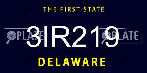3IR219 Delaware License Plate