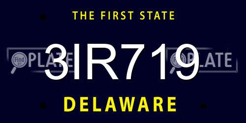 3IR719 Delaware License Plate