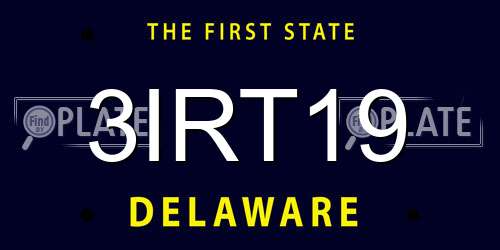 3IRT19 Delaware License Plate