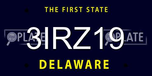 3IRZ19 Delaware License Plate