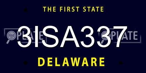 3ISA337 Delaware License Plate