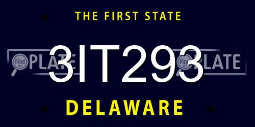 3IT293 Delaware License Plate