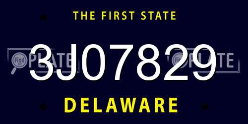 3J07829 Delaware License Plate