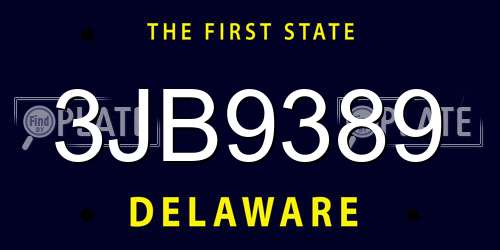 3JB9389 Delaware License Plate