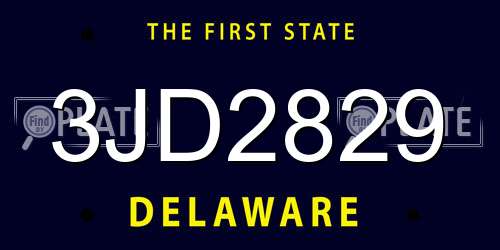 3JD2829 Delaware License Plate