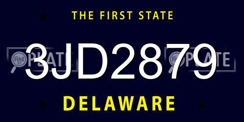 3JD2879 Delaware License Plate