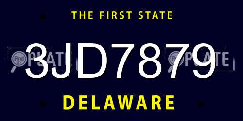 3JD7879 Delaware License Plate