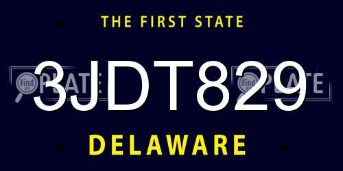 3JDT829 Delaware License Plate