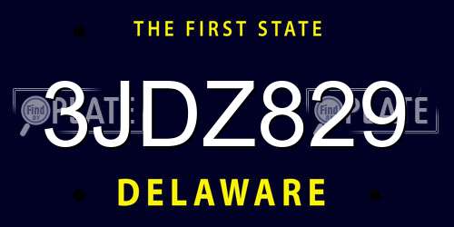 3JDZ829 Delaware License Plate