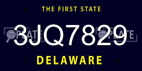 3JQ7829 Delaware License Plate