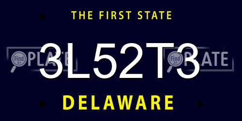 3L52T3 Delaware License Plate