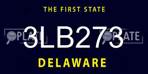 3LB273 Delaware License Plate