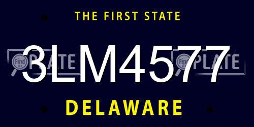 3LM4577 Delaware License Plate