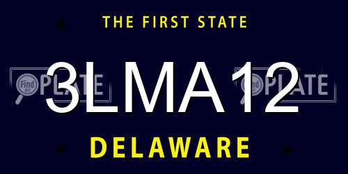 3LMA12 Delaware License Plate