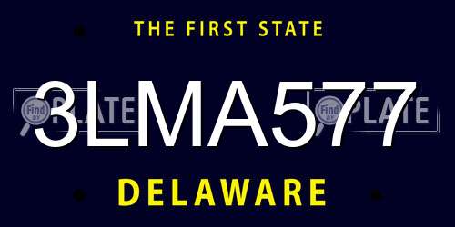 3LMA577 Delaware License Plate
