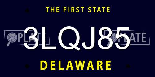 3LQJ85 Delaware License Plate