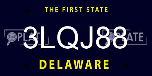 3LQJ88 Delaware License Plate