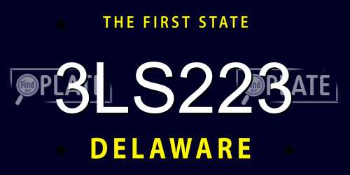 3LS223 Delaware License Plate