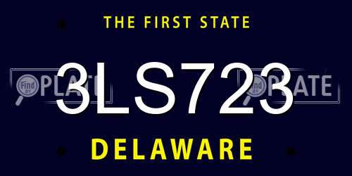 3LS723 Delaware License Plate