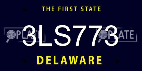 3LS773 Delaware License Plate