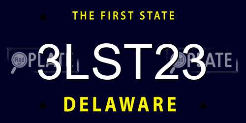 3LST23 Delaware License Plate