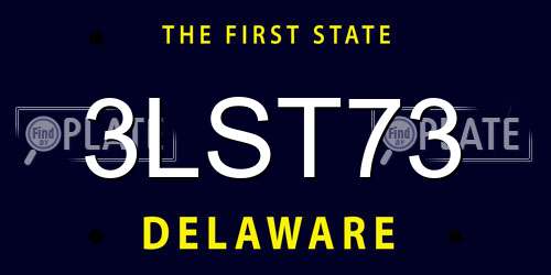 3LST73 Delaware License Plate