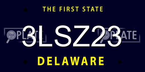 3LSZ23 Delaware License Plate
