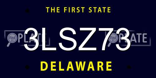 3LSZ73 Delaware License Plate