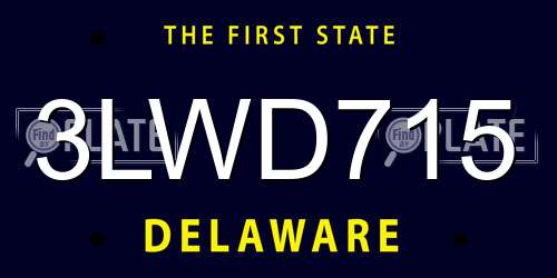 3LWD715 Delaware License Plate