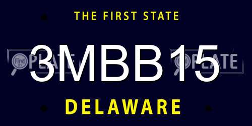 3MBB15 Delaware License Plate