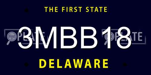 3MBB18 Delaware License Plate