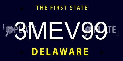 3MEV99 Delaware License Plate