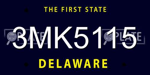 3MK5115 Delaware License Plate