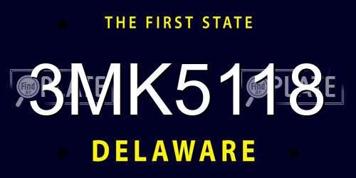 3MK5118 Delaware License Plate