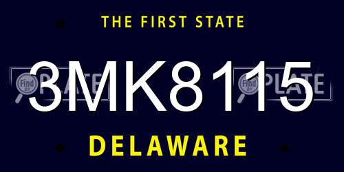 3MK8115 Delaware License Plate