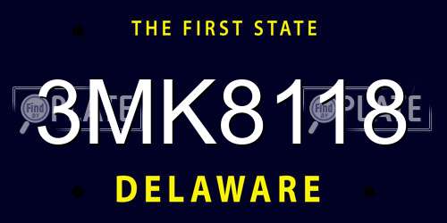 3MK8118 Delaware License Plate