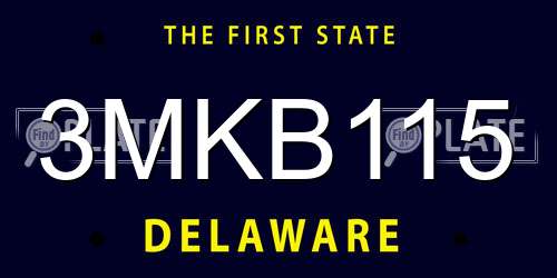 3MKB115 Delaware License Plate